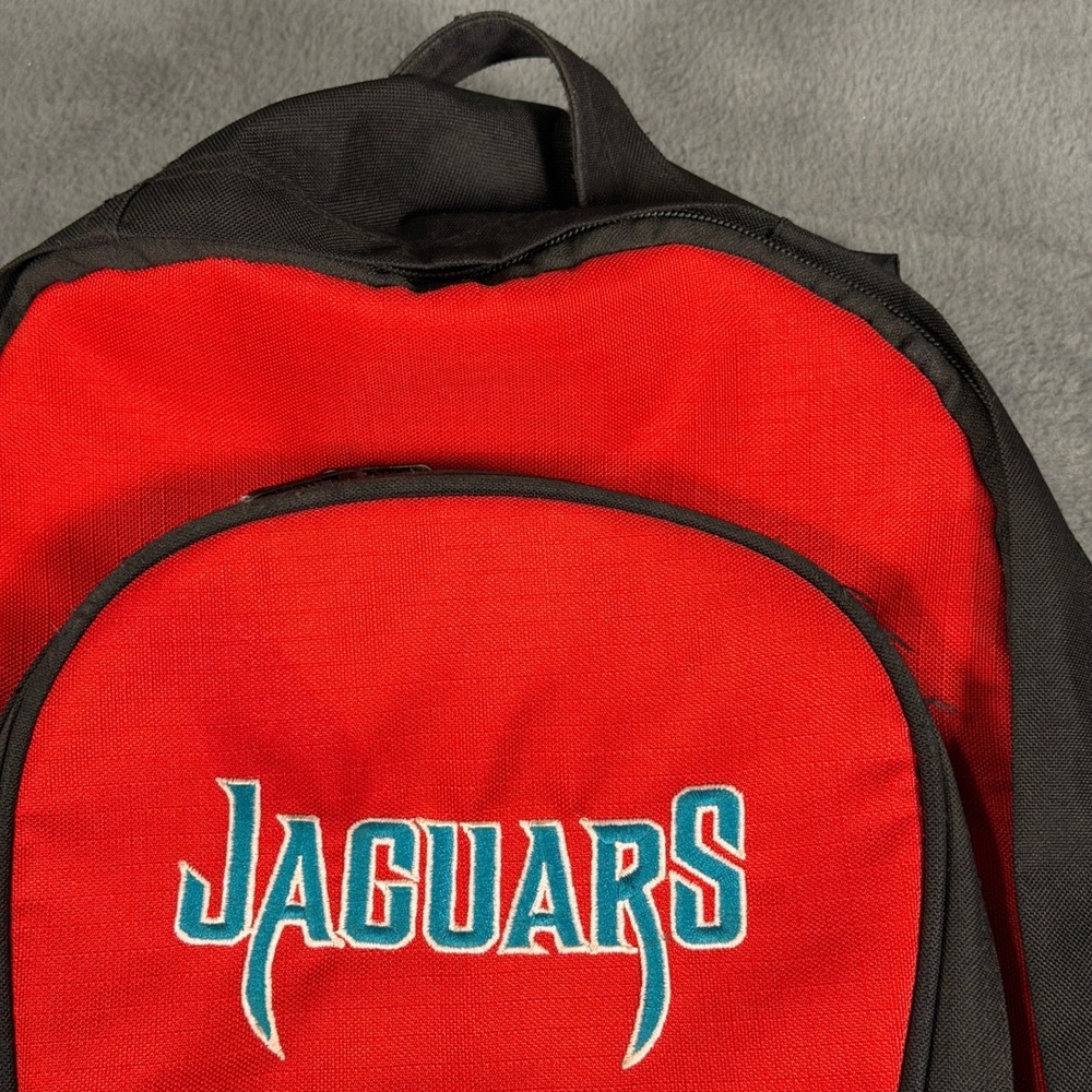 Vintage Jacksonville Jaguars Backpack NFL Red Black Rare Embroidered Logo Bag